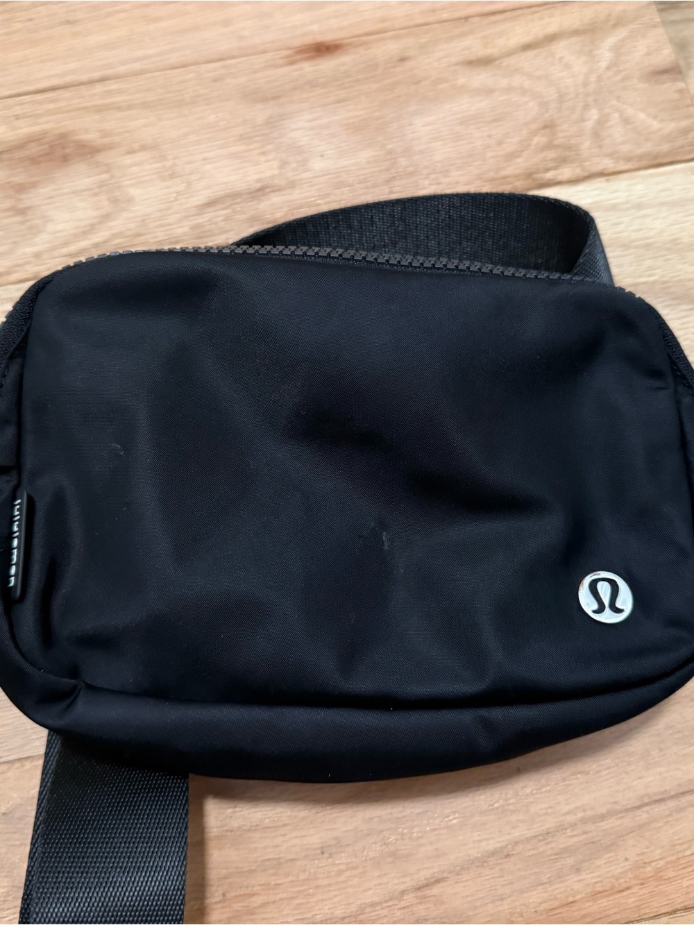lululemon Black Belt Bag with Silver Logo